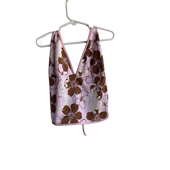 wet seal vintage women’s pink floral, halter top size large  - Picture 4 of 5